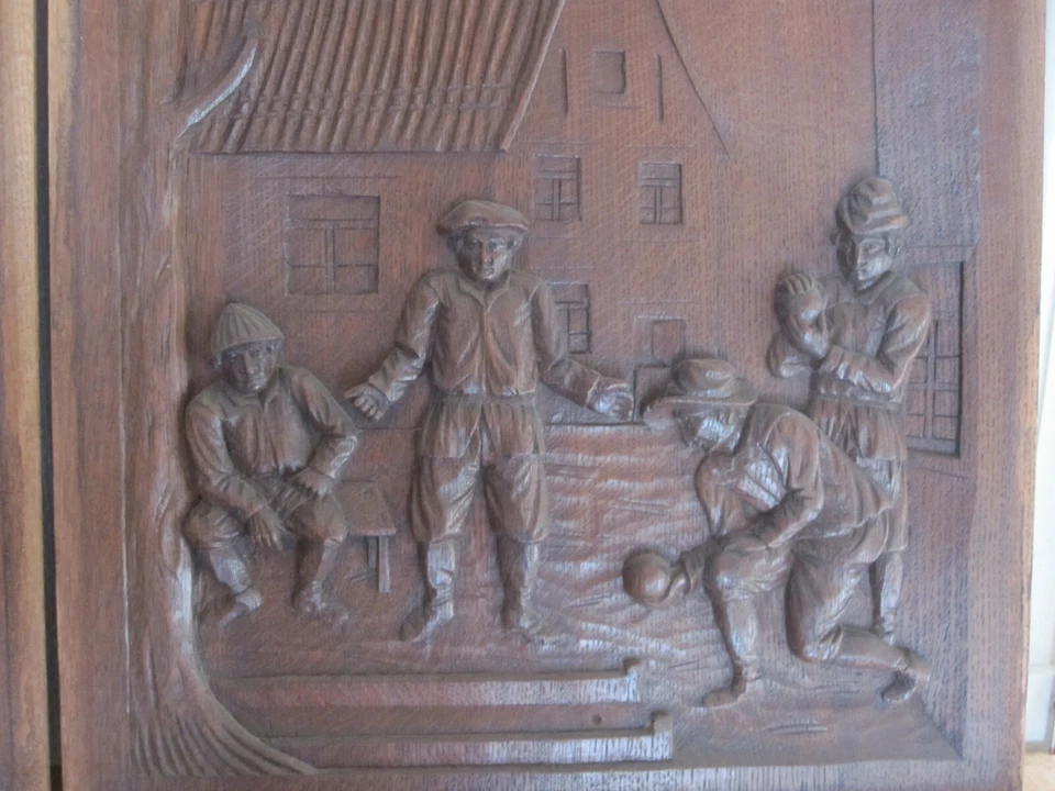 very decorative and big pair off antique  pannels beautifull oak carving 19 th  - Image 1 of 4