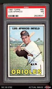 1967 Topps #60 Luis Aparicio Orioles HOF PSA 7 - NM 18C 00 0782