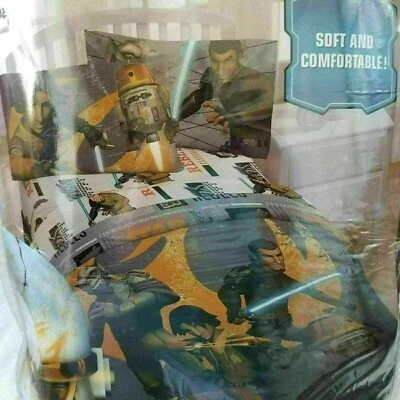 Disney Star Wars Rebel Forces Microfibra Suave Doble Edredón Kanan Ezra Nuevo Foto 1 de 4