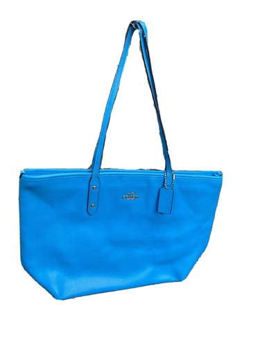 Borsa da donna Coach Mini City in pelle con cerniera Blu