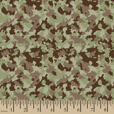 Tela de costura Gearhead camuflaje marrón verde camuflaje precortado 1 yarda X 43 pulgadas algodón Foto 1 de 3