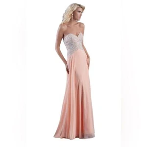 JASZ COUTURE 5416 KLEID PFIRSICHFARBEN GRÖSSE 2 - Bild 1 von 15