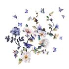 Cheerful Room Wall Sticker showcasing Purple Flower and Butterfly Detail