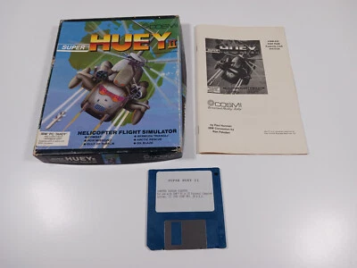 Cosmi Super Huey II Helicopter Simulator IBM Tandy 3.5" PC Computer Game - Image 1 of 4