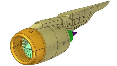 Boeing B777-200/300 Rolls Royce Trent Engine 1:144 scale for Revell & Zvezda kit - Immagine 1 di 4