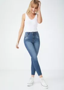 COTTON ON - Size 12 blue 'High Grazer Skinny' stretch denim jeans 5 pocket - Picture 1 of 6