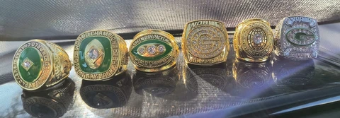 Green Bay Packers - Championship Super Bowl 6 Ring Set Cover