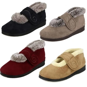 Mujer Padders Textil ' Ee ' Ancho Para Tira Cruzada Descanso Casa Pantuflas Hush - Imagen 1 de 10