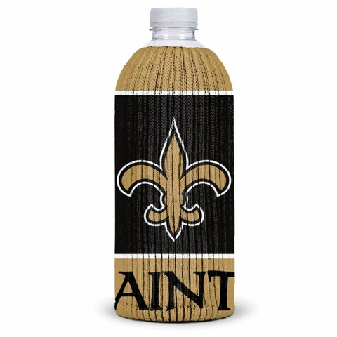 NFL NEW ORLEANS SAINTS KNIT BOTTLE COOLER HUGGER SET OF 2 NEW Cover