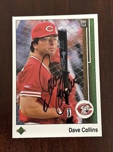 1989 Upper Deck #351 Dave Collins AUTO Cincinnati Reds AUTOGRAPH Signed - Picture 1 of 2