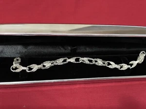 SILVER ORNATE BRACELET. Boxed. - Picture 1 of 12