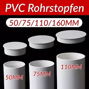 Ø 50/75/110/160 mm PVC tubo de desagüe tapa de extremo tubo tapa molduras blanco - Imagen 1 de 8