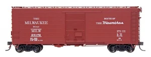 CARRO DE CARGA MILWAUKEE RD 40' LADO ACANALADO CON PUERTA YOUNGSTOWN ESCALA HO DE INTERMOUNTAIN - Imagen 1 de 2