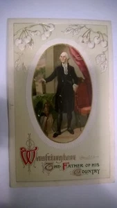 Antike geprägte Postkarte 1913 ".WASHINGTON DER VATER SEINES LANDES" - Bild 1 von 3