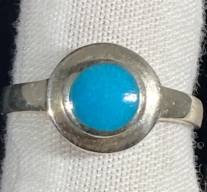 Handgefertigter Ring Sterlingsilber 925 Größe 7,75 Türkis Edelstein - Bild 1 von 4