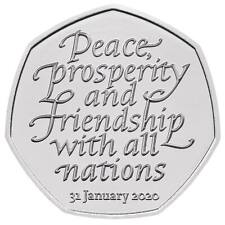 NEW BREXIT 50p 2020 Peace Prosperity Friendship all Nations Uncirculated Bright