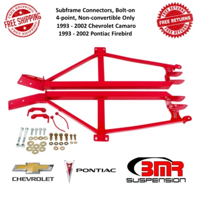 Красные нетрансформируемые болтовые 4-точечные разъемы подрамника BMR для Chevy и Pontiac - Изображение 1 из 4