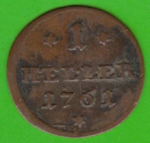 Coin Saxony-Hildburghausen 1 Heller 1761 very rare variant nswleipzig - Picture 1 of 3