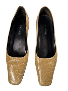 Zapatos de salón Hype para mujer de cuero tostado en relieve talla 8 - Imagen 1 de 9