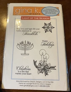 New Gina K Stamps Light of the Season Stamp Set: Hanukkah & Christmas Stamps - Picture 1 of 2