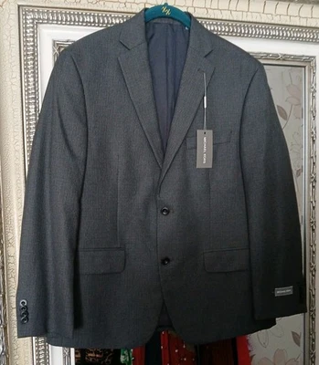 New MICHAEL KORS Men's Designer Grey Check Lined Classic Blazer Jacket UK 40S - Image 1 of 4