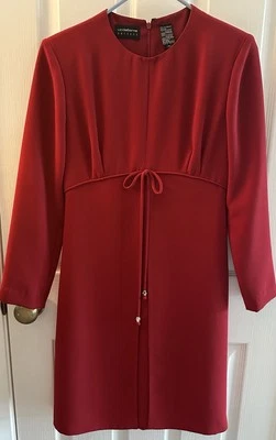 Vintage 90s Liz Claiborne Dress Red Long sleeve Size 4 Holiday Classic  - Image 1 of 4