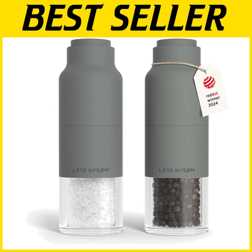 Modern Salt and Pepper Grinder Set, Stainless Steel Mills - Image 1 of 4