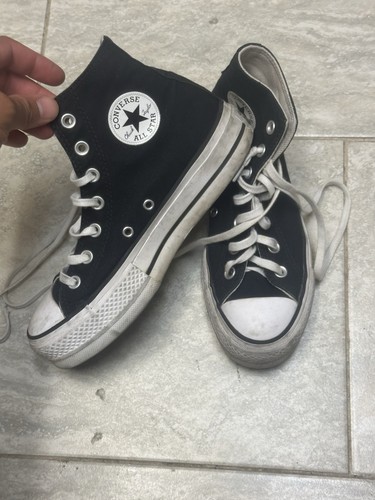 Sneaker Converse Chuck Taylor All Star Lift donna stringate tela nere usate US 6