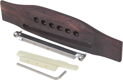 6 String Acoustic Guitar Rosewood Bridge & Saddle Nut & Adjustable Shaft Set - Image 1 of 4