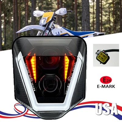LED Headlight For Husqvarna 2024 Enduro TE150 TE250 TE300 FE250 FE350 FE450 501 - Image 1 of 4