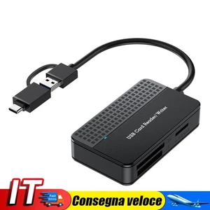 Flash Card Adapter 4 in 1 SD TF CF MS Memory Card Writer (USB3.0 Dual Port) - Afbeelding 1 van 8