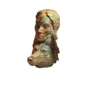 Statue Wolf Indianer 8" hoch strapazierfähig Harz Deko Statue - Bild 1 von 6