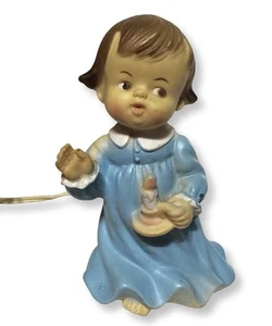 Vintage 1960s Bonnytex Rubber Child Nightlight – Blue Nightgown – Works – 4” - Picture 1 of 9