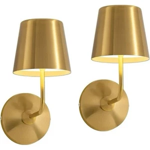 LED Wall Sconce Set of 2, Rechargeable 4000mAh Battery Powered Small Wall - Picture 1 of 6