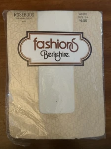 Berkshire Ivory Pantyhose Textured Rosebud Pattern Size 3-4 NEW Vintage 1980s - Picture 1 of 6
