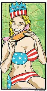 Frankfurter Queen STICKER Decal Kozik Poster Artist KZ38 - Picture 1 of 1