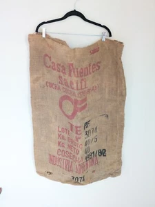 Vintage Burlap Feed Sack Bag Farm Decor Baltimore Argentina Spanish Stamped 80s - Picture 1 of 10