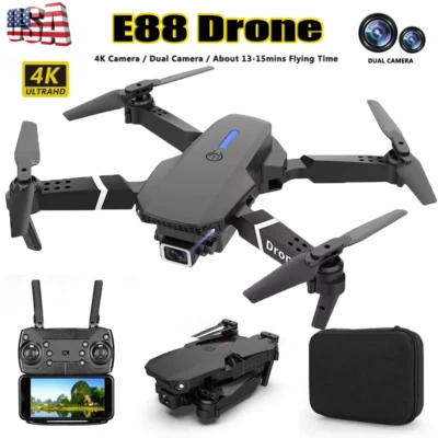 2025 New RC Drone With 4K HD Dual Camera FPV WIFI Foldable Quadcopter +4 Battery - Image 1 of 4