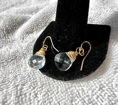 Gold Coil Wrap Clear Crystal Earrings - image 1 of 3