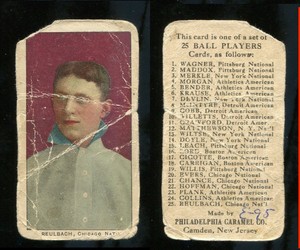 1909 Philadelphia Caramel E95 Ed Reulbach ~~ PR (MK) condition