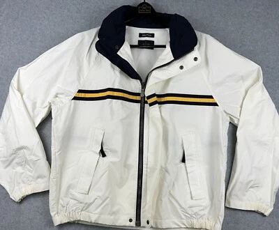 VTG Nautica NS-83 Hooded Windbreaker Jacket Blue White Yellow Stripe Men’s L - Image 1 of 4