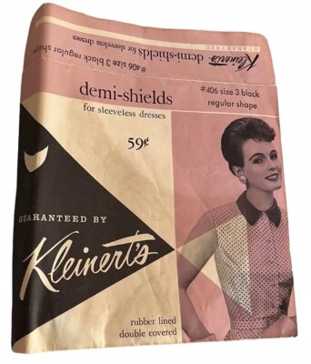 Escudos de vestido vintage KLEINERT'S~#406~TALLA 3~NEGRO~PARA VESTIDOS SIN MANGAS~MCM Foto 1 de 4