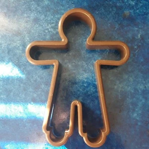 Vintage Glockenboden Ausstecher groß Lebkuchenmann 70er braun Kunststoff b2 - Bild 1 von 5