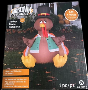 Turkey Airblown Inflatable LED 4Ft by GEMMY NEW IN BOX - Picture 1 of 13