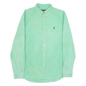 RALPH LAUREN Boys Shirt Green Gingham Long Sleeve XL - Picture 1 of 6