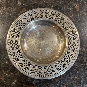 Vintage Tiffany & Co Sterling Silver Circular Floral Tray 185.8 Grams  - Picture 1 of 9