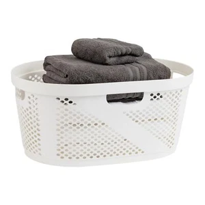 Mind Reader 40L Laundry Basket, Clothes Hamper, Wicker Design, Plastic, 23"L ... - Picture 1 of 6