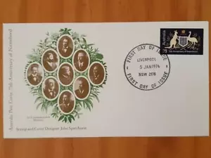 Australian Stamps First Day Cover 5 Jan 1976 75 Years Nationhood FREEPOST AUST - Foto 1 di 1