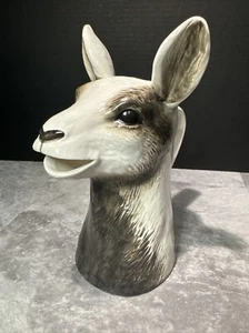 Schwelle LAMA SAHNEKÄNNCHEN KRUG ZIEGE 8" Figur Keramik Steinzeug Ohren nach oben ZIELSCHEIBE - Bild 1 von 9