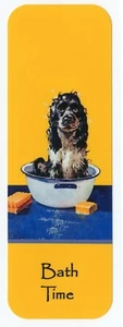 BATH TIME CUTE COCKER SPANIEL DOG BOOKMARK SAME IMAGE BOTH SIDES GREAT GIFT - Imagen 1 de 1